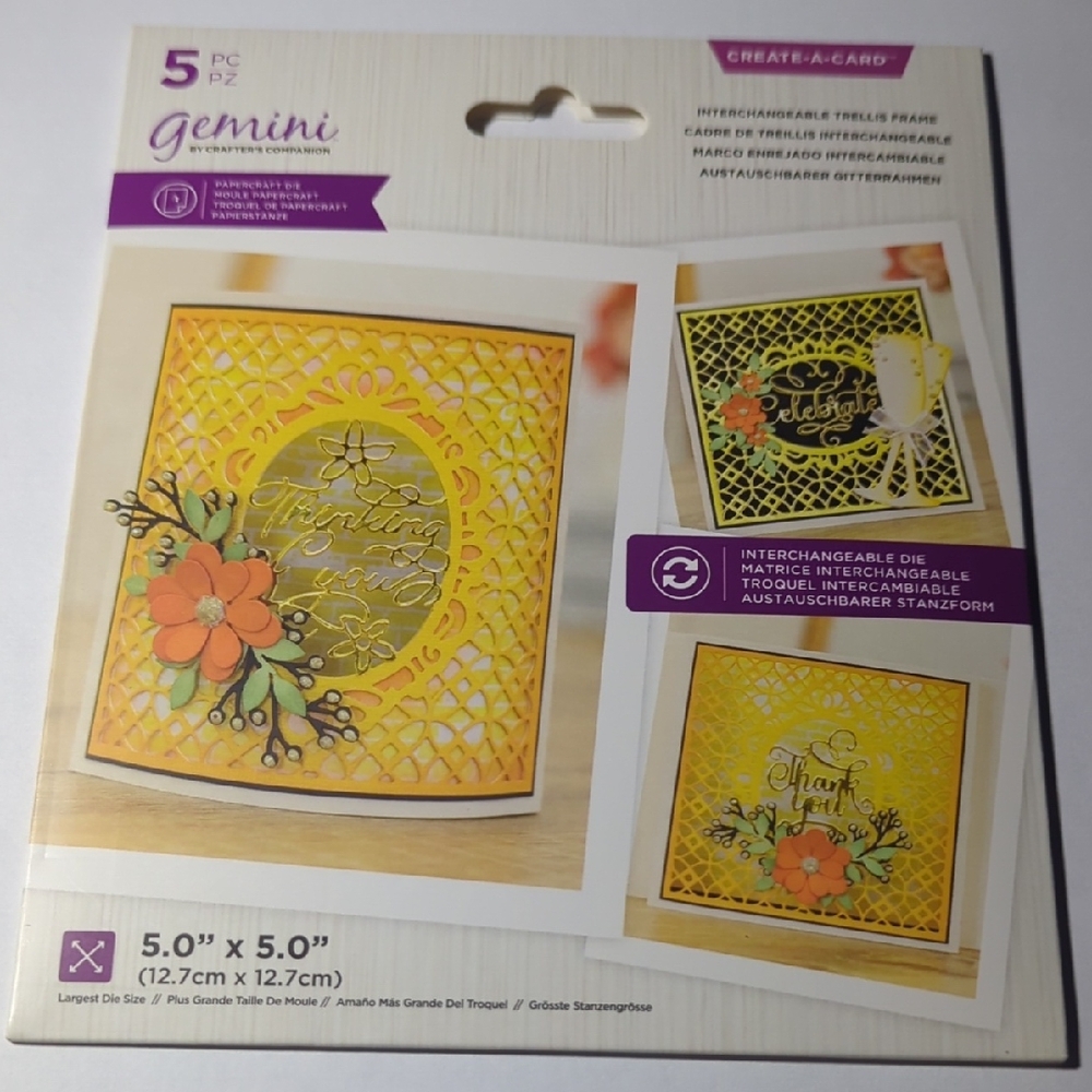 Gemini Create-A-Card Trellis Frame Interchangeable 5 Pc Die Set New